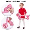 TENBOOM Scooter Toys for Kids Ages 6-12/3-5, Max Load 220 LBS, Foldable Lightweight Kick Scooter with Light Up Wheels, Kickstand, 3 Adjustable Levels, Rear Brake, Pink view 3
