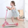 TENBOOM Scooter Toys for Kids Ages 6-12/3-5, Max Load 220 LBS, Foldable Lightweight Kick Scooter with Light Up Wheels, Kickstand, 3 Adjustable Levels, Rear Brake, Pink view 4