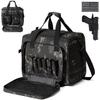 DBTAC Gun Range Bag Large | Tactical 4+ Pistol Shooting Range Duffle Bag for Handguns and Ammo with 2X Removable Hook & Loop Divider for DSLR | US Flag Patch Included (Charcoal Camo) view 1