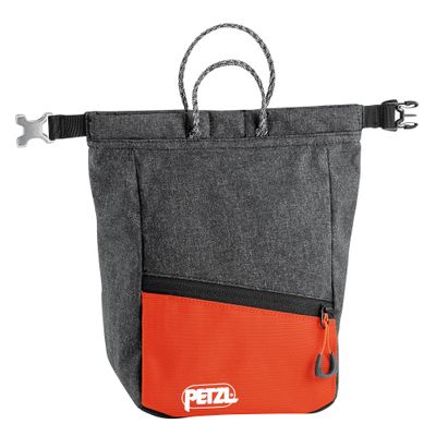 Petzl SAKAB Chalk Bag - Large, Roll-Top Bouldering Chalk Bucket - Grey
