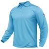 TACVASEN Men's Long Sleeve Polo Shirts Quick Dry Tactical Golf Collared Lightweight Work Breathable Moisture Wicking Outdoor Sky Blue 2XL view 1