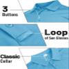 TACVASEN Men's Long Sleeve Polo Shirts Quick Dry Tactical Golf Collared Lightweight Work Breathable Moisture Wicking Outdoor Sky Blue 2XL view 3