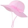 Baby Girl Sun Hat Infant Summer Beach Hats with UPF 50+ Toddler with Wide Brim Strap Outdoor Bucket Hat Pink view 1