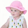 Baby Girl Sun Hat Infant Summer Beach Hats with UPF 50+ Toddler with Wide Brim Strap Outdoor Bucket Hat Pink view 2