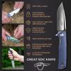 Firebird GANZO FH91-GY Ball Bearing Pocket Folding Knife D2 Steel Blade Ergonomic G10 Anti-Slip Handle with Clip Camping Fishing Hunting Outdoor Flipper EDC Pocket Knife (Gray) view 4