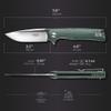 Firebird GANZO FH91-GB Ball Bearing Pocket Folding Knife D2 Steel Blade Ergonomic G10 Anti-Slip Handle with Clip Camping Fishing Hunting Outdoor Flipper EDC Pocket Knife (Green) view 2