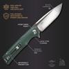 Firebird GANZO FH91-GB Ball Bearing Pocket Folding Knife D2 Steel Blade Ergonomic G10 Anti-Slip Handle with Clip Camping Fishing Hunting Outdoor Flipper EDC Pocket Knife (Green) view 3