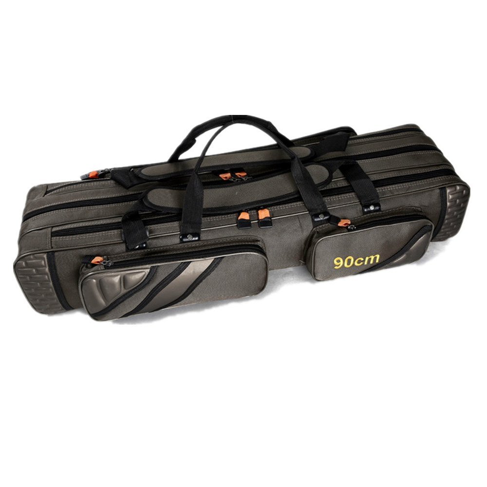 UNISTRENGH 3 Layers Portable Folding Fishing Rod Carrier Reel Case Bags Fish Pole Tools Storage Bag Case Pro Gear Tackle (3 layers/80cm(31.5inch))