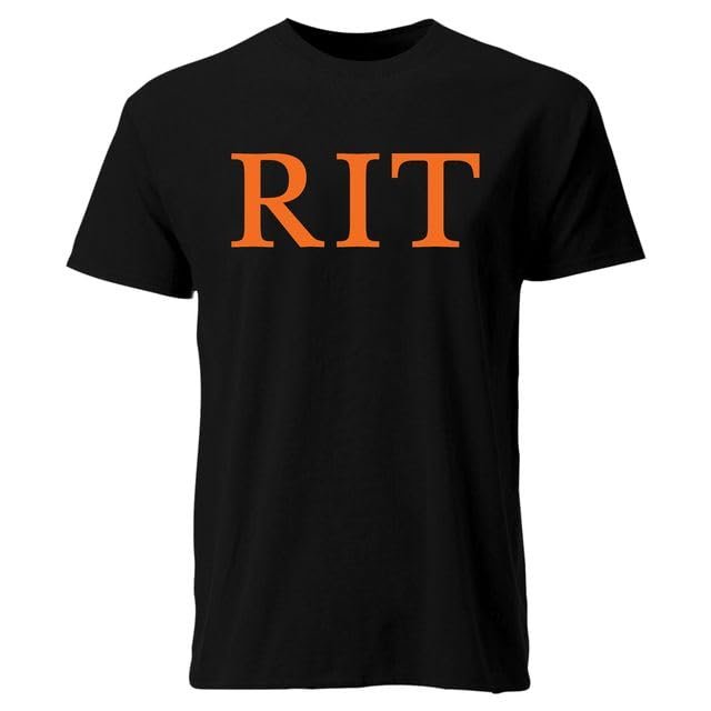 Barnesmith Rochester Institute of Technology Tigers Short Sleeve Adult Unisex T-Shirt, Classic, Black, X-Large