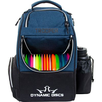 Dynamic Discs Trooper Disc Golf Backpack - Frisbee Golf Discs Bag for Beginners - 18+ Disc Capacity - Ideal Gifts & Accessories for Men - Lightweight & Durable w/Water Bottle Holder (Midnight Blue)