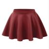 MBJ WB211 Women's Basic Versatile Stretchy Flared Skater Skirt for Girl M Wine view 1