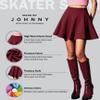 MBJ WB211 Women's Basic Versatile Stretchy Flared Skater Skirt for Girl M Wine view 3