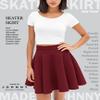 MBJ WB211 Women's Basic Versatile Stretchy Flared Skater Skirt for Girl M Wine view 4