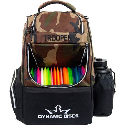 Dynamic Discs Trooper Starter Disc Golf Backpack - Ideal Frisbee Bags with 18+ Discs Capacity - Disc Golf Gifts for Men - Backpacks Accessories - Lightweight & Durable (Woodland Camouflage)