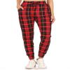 Leggings Depot Women's High Waist Print Jogger Track Pants with Pockets-S650, Holiday Plaid, Large view 2