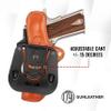 1791 GUNLEATHER 1911 Paddle Holster - Optic Ready OWB CCW Leather Gun Holster for Belts - Right Handed - Fits 1911 Models with 4" and 5" Barrels view 2