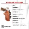 1791 GUNLEATHER 1911 Paddle Holster - Optic Ready OWB CCW Leather Gun Holster for Belts - Right Handed - Fits 1911 Models with 4" and 5" Barrels view 3