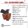 1791 Universal Leather Gun Holster, OWB/IWB CCW Holster, Right and Left Handed - Fits Glock, HK, SIG Walther (Medium - Classic Brown) view 3