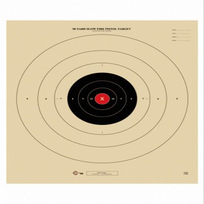 50 Yard Slow Fire, 21" x 24", Paper Shooting Target (Red Center, 100)