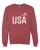 Go All Out X-Large Vintage Heather Red Mens USA National Pride Sweatshirt Crewneck view 1