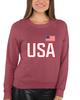 Go All Out X-Large Vintage Heather Red Mens USA National Pride Sweatshirt Crewneck view 2