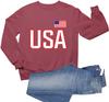 Go All Out X-Large Vintage Heather Red Mens USA National Pride Sweatshirt Crewneck view 3