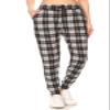 JGAX-S576-2X Muted Plaid Print Jogger Track Pants w/Pockets, 2X view 2