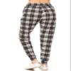 JGAX-S576-2X Muted Plaid Print Jogger Track Pants w/Pockets, 2X view 3