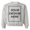 City Shirts Add Your Own Text Design Custom Personalized Crewneck Sweatshirt (XXX Large, Ash Gray) view 1