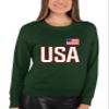 Go All Out 3X-Large Forest Green Mens USA National Pride Sweatshirt Crewneck view 2