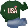 Go All Out 3X-Large Forest Green Mens USA National Pride Sweatshirt Crewneck view 3