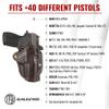 1791 GUNLEATHER P320 Paddle Holster - Optic Ready OWB CCW Leather Gun Holster for Belts - Right Handed - fits G43 Sig SP2022, P227, H&K VP40, P30L view 3