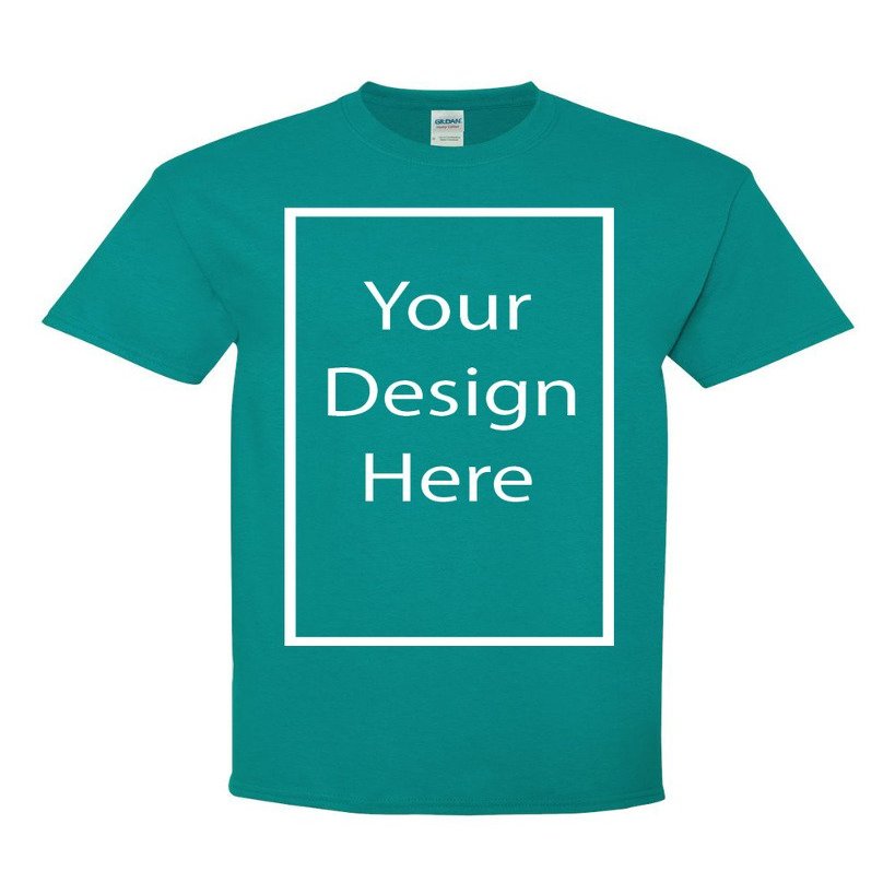Add Your Own and Text Design Custom Personalized Adult T-Shirt Tee (XXX Large, Tropical Blue)
