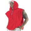 Aixdir Mens Sleeveless Hoodie Sleeveless Shirts Bodybuilding Tank Top Short Sleeve Shirt Red view 1