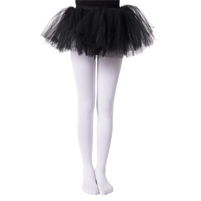 Frola Tights for Girls 40 Denier Semi Opaque Soft Pantyhose Ballet Dance Panty Footed Tights(4-6 Years,White)