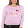 Go All Out Small Classic Pink Mens USA National Pride Sweatshirt Crewneck view 2
