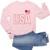 Go All Out Small Classic Pink Mens USA National Pride Sweatshirt Crewneck view 3