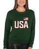 Go All Out Small Forest Green Mens USA National Pride Sweatshirt Crewneck view 2