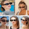 Dollger Rectangle Sunglasses for Women Men Trendy 90s Retro Sunglasses chunky Square Small Frame Retro Tortoise shell Black sunglasses view 2