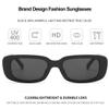 Dollger Rectangle Sunglasses for Women Men Trendy 90s Retro Sunglasses chunky Square Small Frame Retro Tortoise shell Black sunglasses view 3