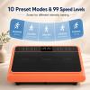 Natini Vibration Plate Exercise Machine with Pilates Bar, Orange view 3