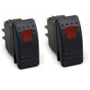 Amarine Made 2-Pack of 12v 20 Amp Waterproof LED On/Off Boat Marine SPST 3P Rocker Switch with Light (Red) view 1