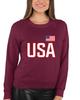 Go All Out Medium Maroon Mens USA National Pride Sweatshirt Crewneck view 2