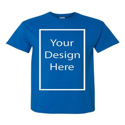 Add Your Own and Text Design Custom Personalized Adult T-Shirt Tee (XXX Large, Neon Blue)
