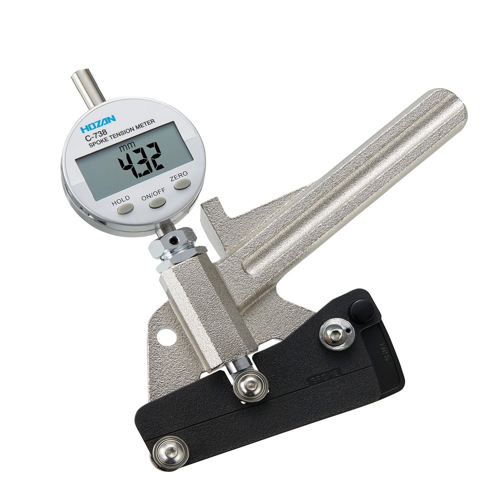 Hozan C-738 Spoke Tension Meter with Digital Display, Silver, 7.3 x 7.1 inches (185 mm) x H 7.1 inches (185 mm) x H 2.8 inches (70 mm)