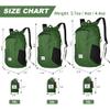 4Monster Hiking Daypack,Water Resistant Lightweight Packable Backpack for Travel Camping Outdoor (Army Green-2, 24L) view 3