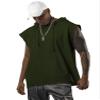 Aixdir Sleeveless Shirts for Men Hoodie Sleeveless Workout Tanks Top Muscle Shirt Army Green view 3