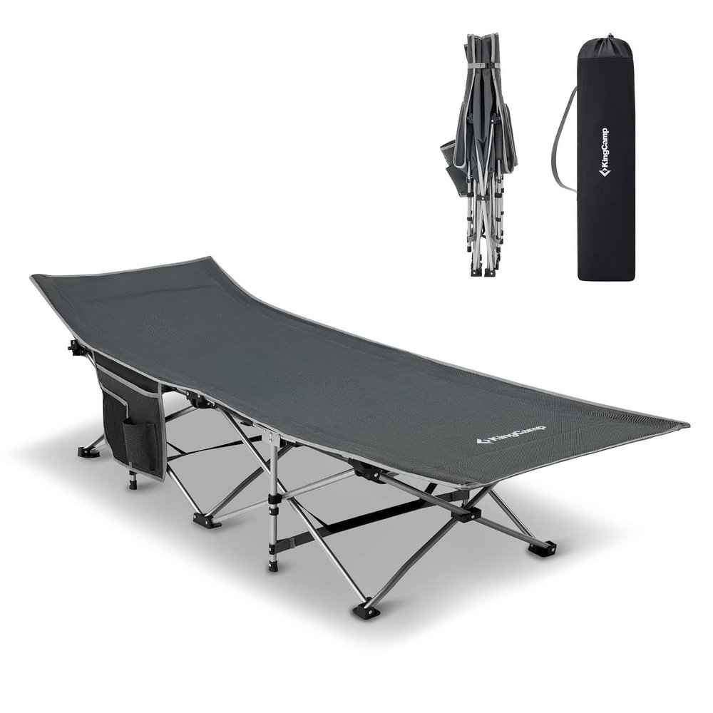 KingCamp Camping Cot Heavy Duty Camping Cots for Adults Oversized Portable Folding Sleeping Cot for Travel Outdoors Vacation Home Office Nap Camping Bed Cots