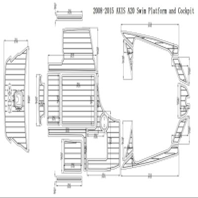 JZ 2008  2015 Axis A20 Swim Step & Cockpit Pad Boat EVA Teak Decking 1/4" 6mm (Brown+Black)