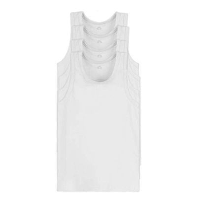 LotusComfort Premium 4 Pack Super Soft Boys Girls Unisex Kids Toddler Baby Tank Top Undershirts (2T White Pack)